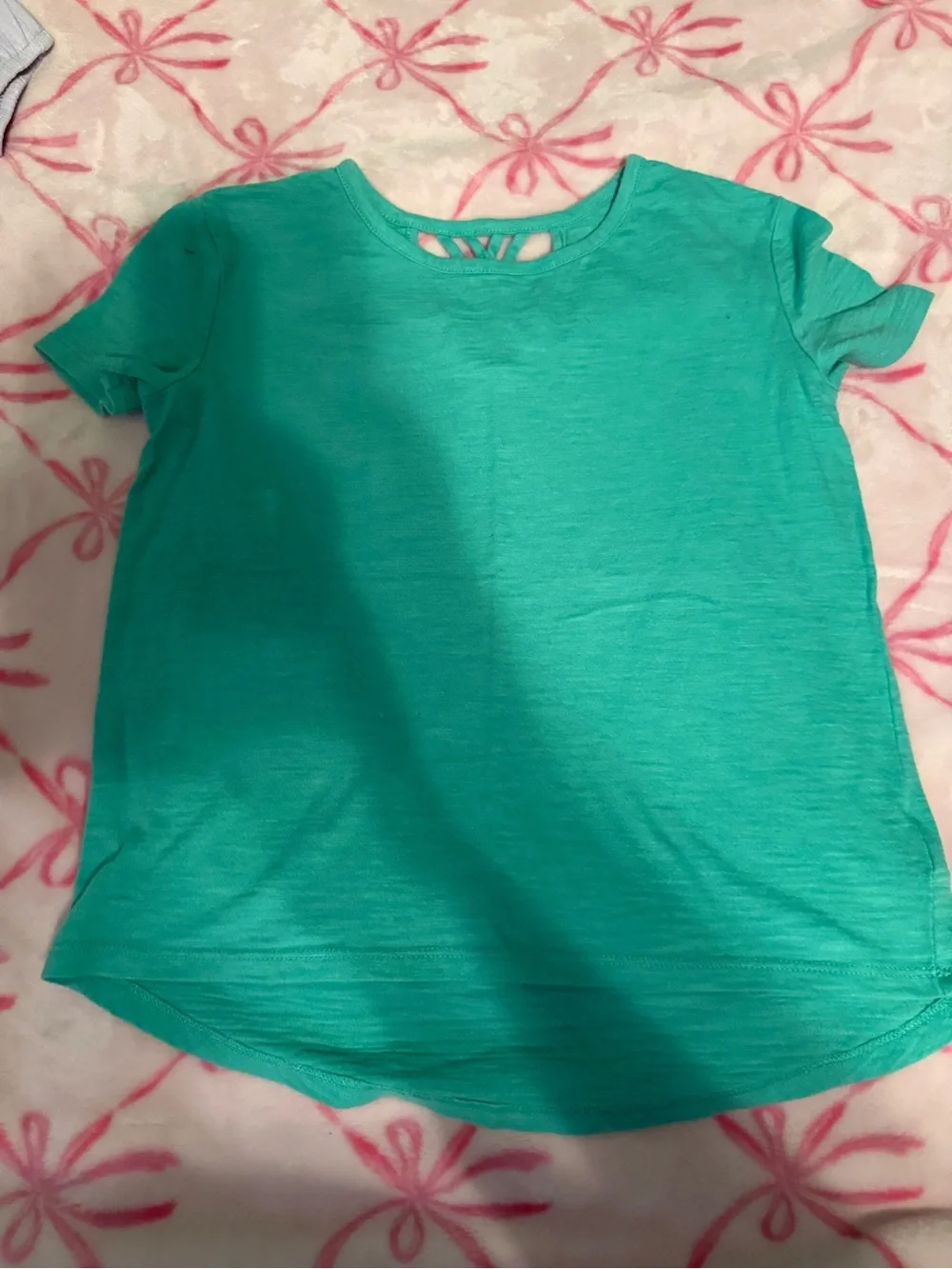 GAP Teal Short-Sleeve Kids Tee with Neck Cutouts